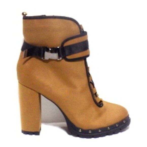 Stylish-18 by Pazzle Women’s Side Zip Ankle Booties in Tan – Size: 10 - Picture 8 of 10